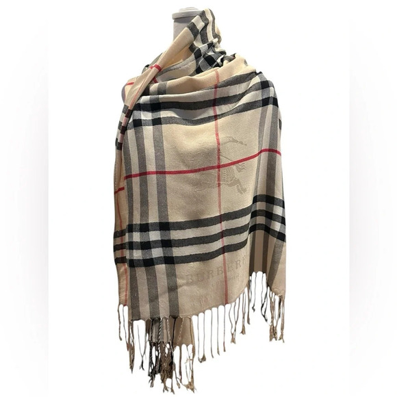 Burberry london check 100%cashmere wide scarf - Picture 5 of 7
